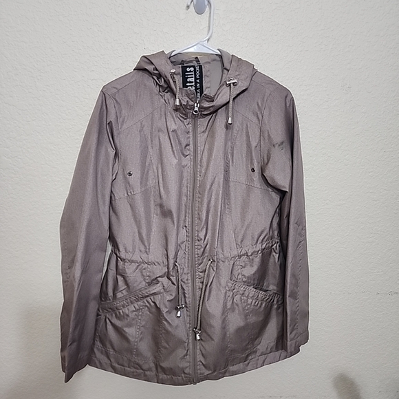 Intl D.e.t.a.i.l.s Parka In A Pocket Women's Rain Jacket Silver Size Small - Picture 1 of 12